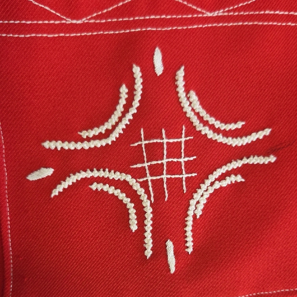 Red Embroidered Button-Front Tunic - Picture 5 of 5